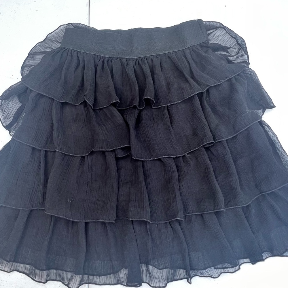 Byer California Black Ruffled Mini Skirt